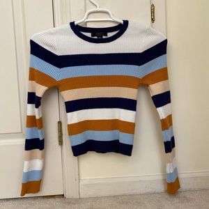 women’s striped knit long sleeve top